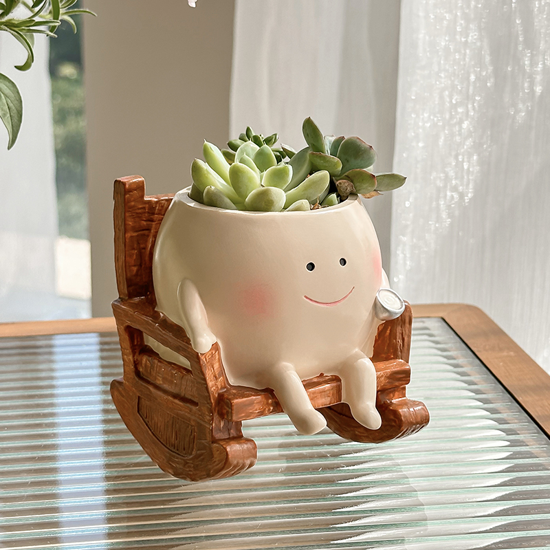 Vaso de Resina Estiloso e Fofo - Echeveria Succulent avaliação e preço