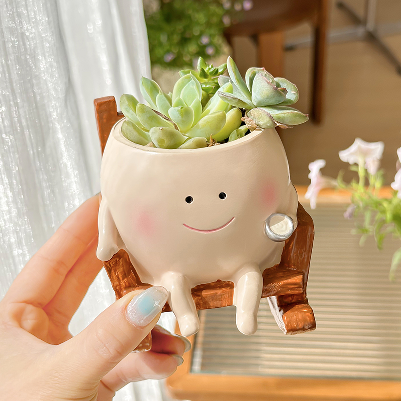 Vaso de Resina Estiloso e Fofo - Echeveria Succulent avaliação e preço