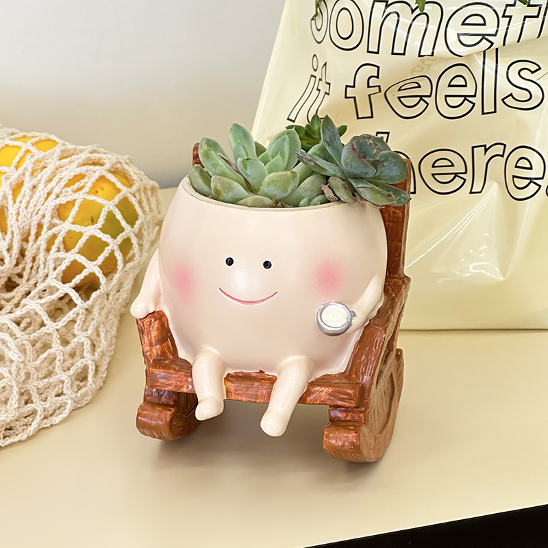 Vaso de Resina Estiloso e Fofo - Echeveria Succulent avaliação e preço